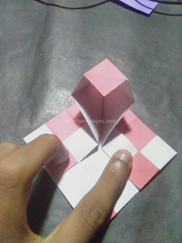 Origami Checkered Heart step: 10a