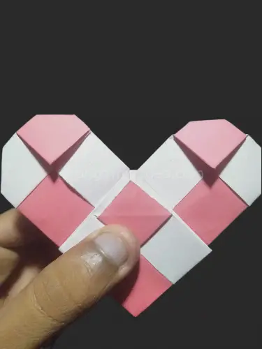 How To Make An Origami Checkered Heart Step By Step.