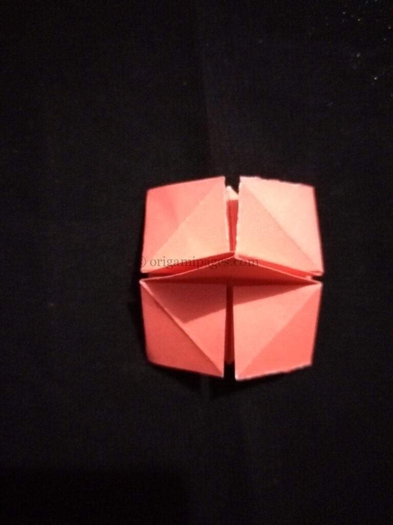 Origami twisty rose step: 7d