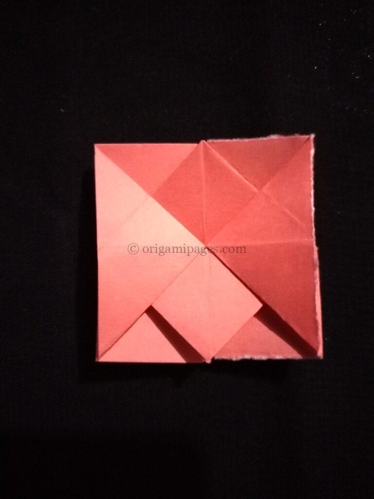 Origami twisty rose step: 7c