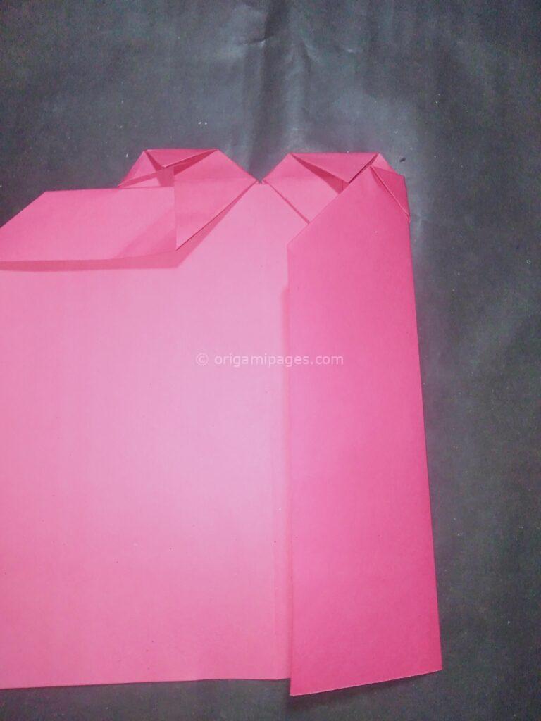 origami heart with place card step: 10a