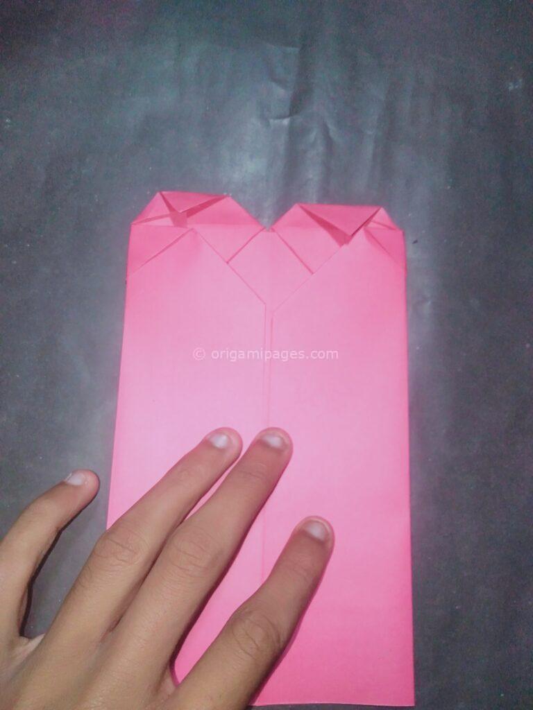 origami heart with place card step: 10b