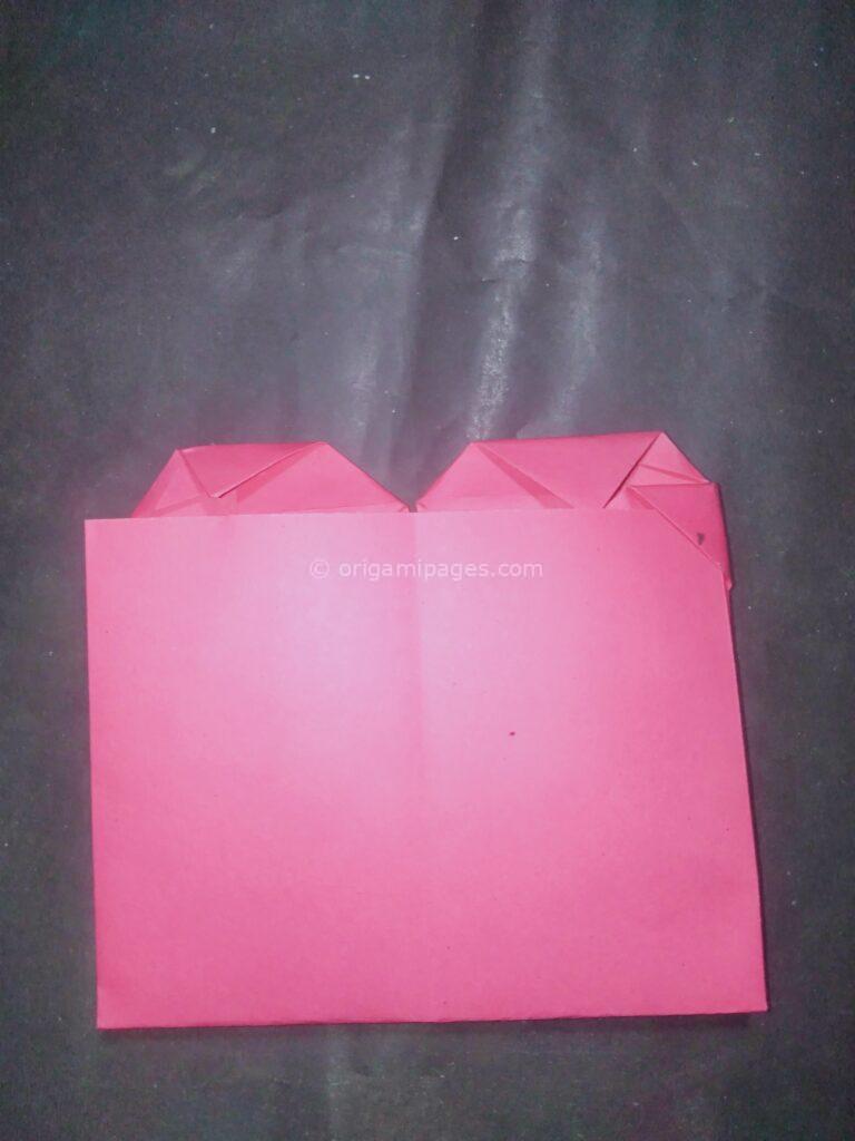 origami heart with place card step: 13a