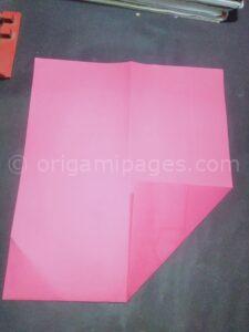 origami heart with place card step: 5a