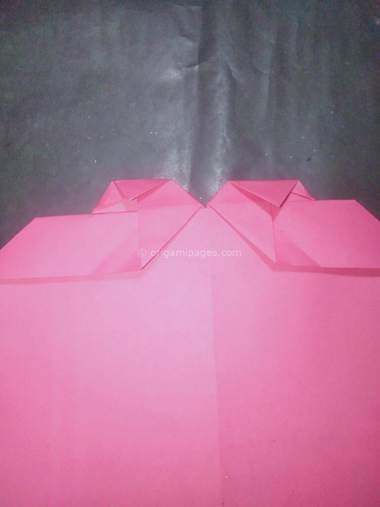 origami heart with place card step: 9