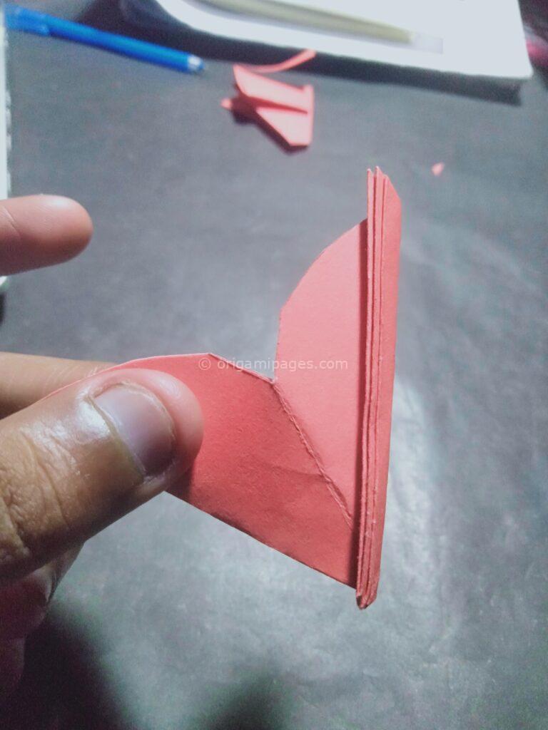 Origami cherry blossom step: 10