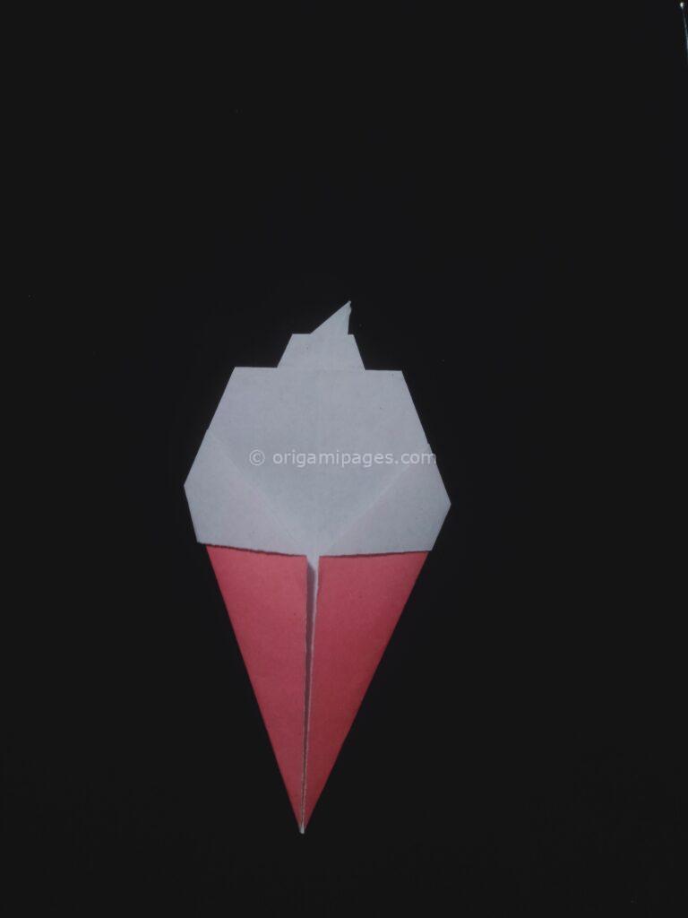 origami ice cream cone step: 10a