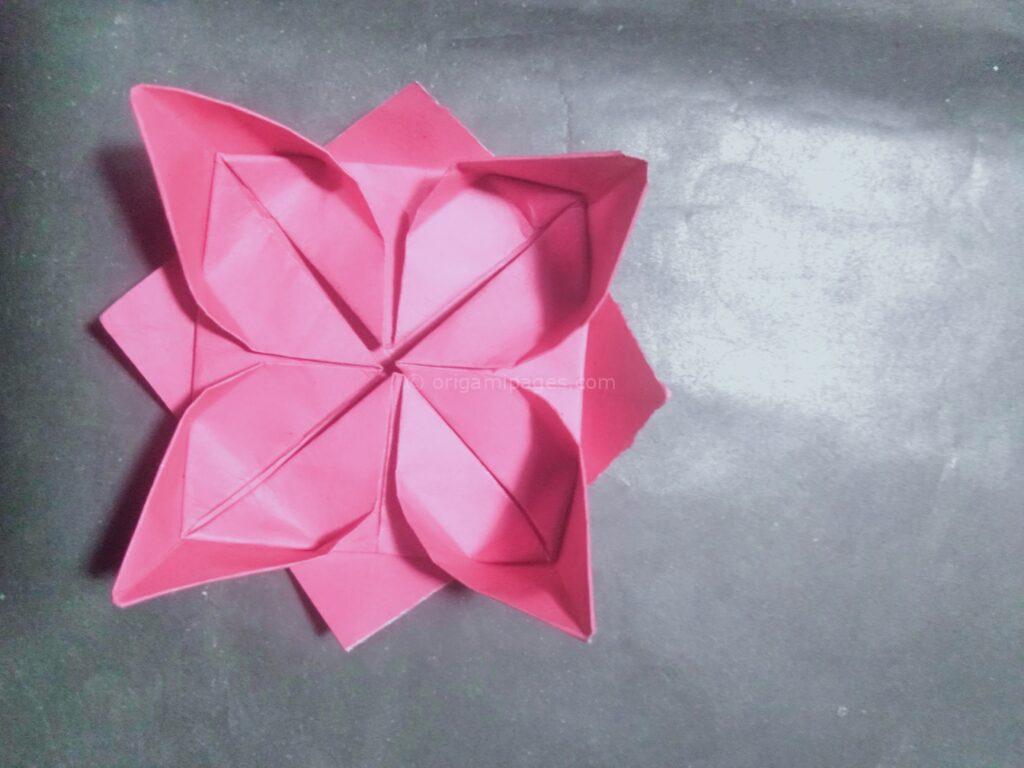 step: 9c or complete origami lotus flower complete