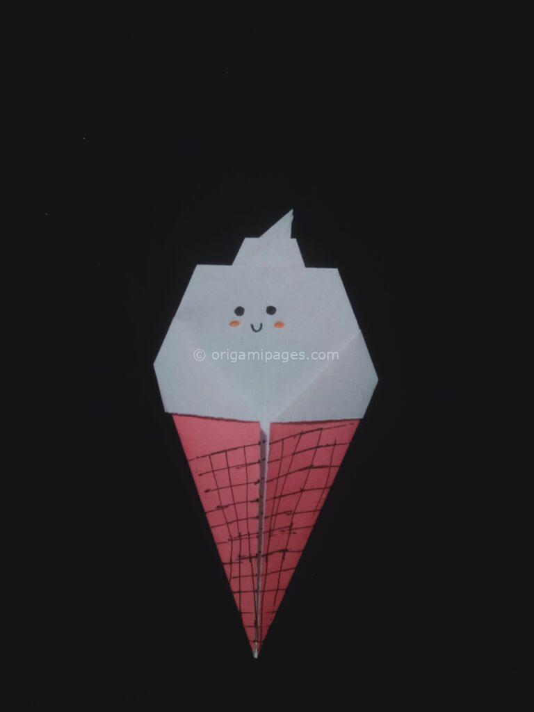 origami ice cream cone step: 10b