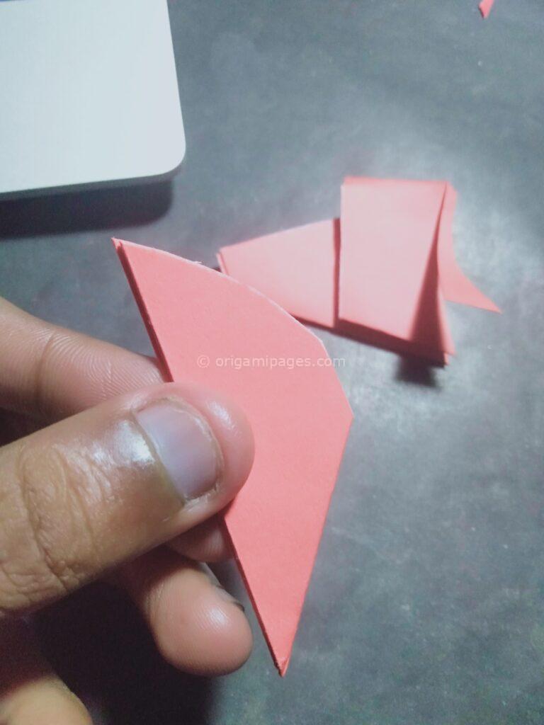 Origami cherry blossom step: 8b