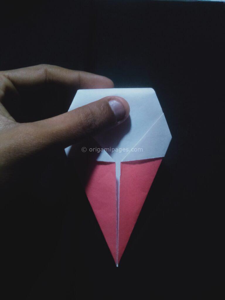 origami ice cream cone step: 8a