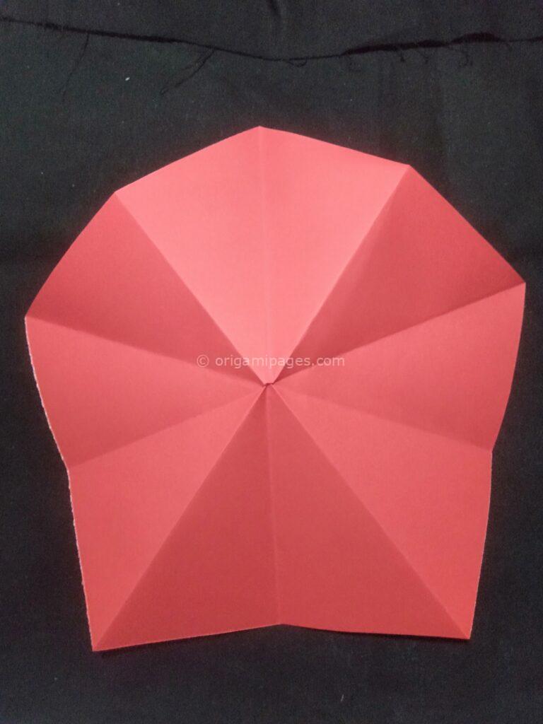 3D Origami Apple & Leaf step: 8a