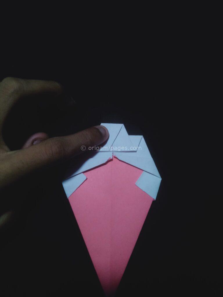origami ice cream cone step: 9b