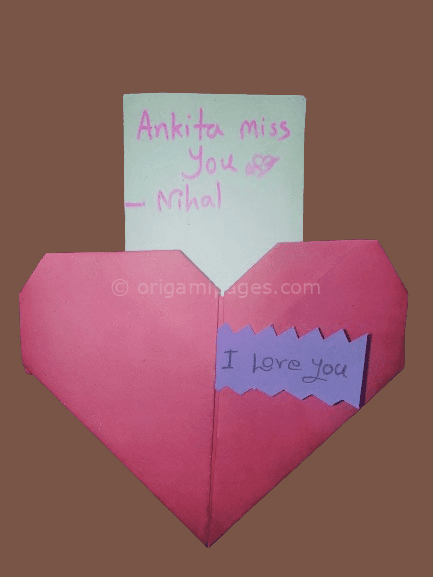 Origami Heart Place Card