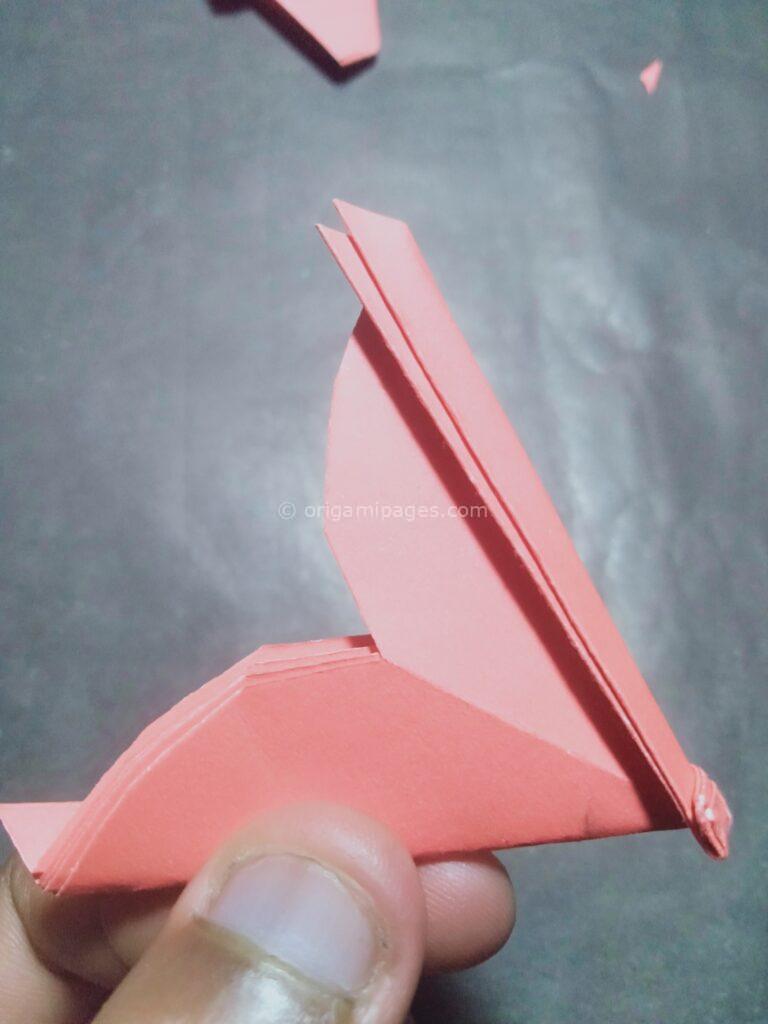 Origami cherry blossom step: 9