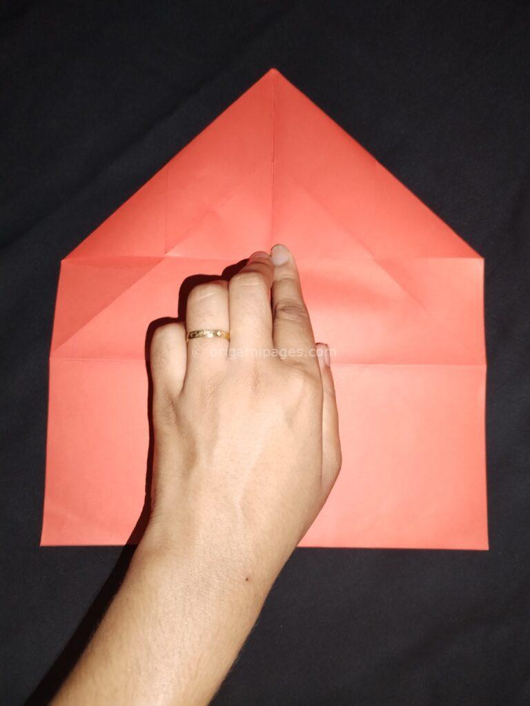 origami heart envelope step: 6a