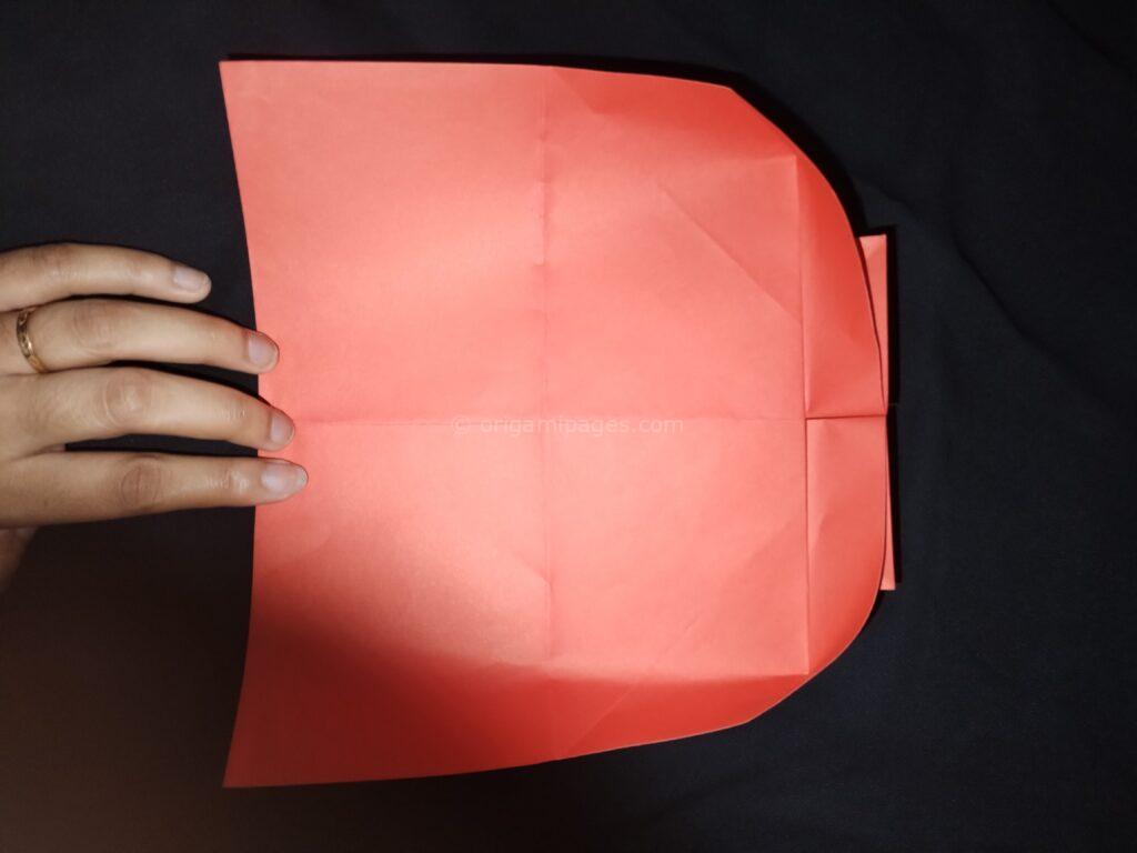 origami heart envelope step: 7a