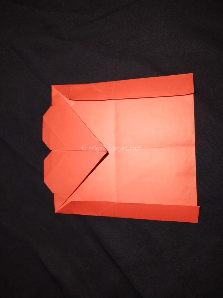 origami heart envelope step: 7e