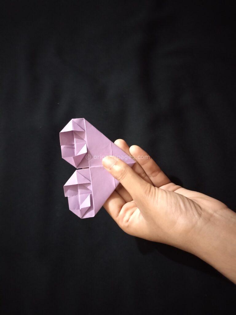 Double Love Origami Bookmark Step: 9a