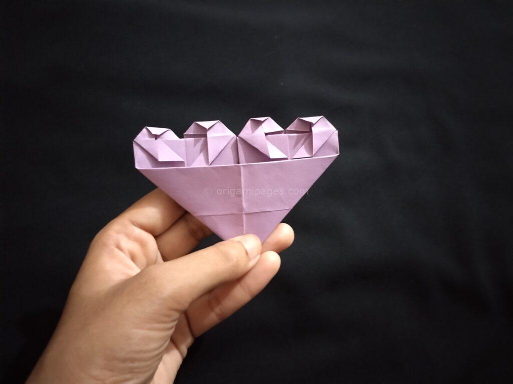 Double Love Origami Bookmark Step: 9c