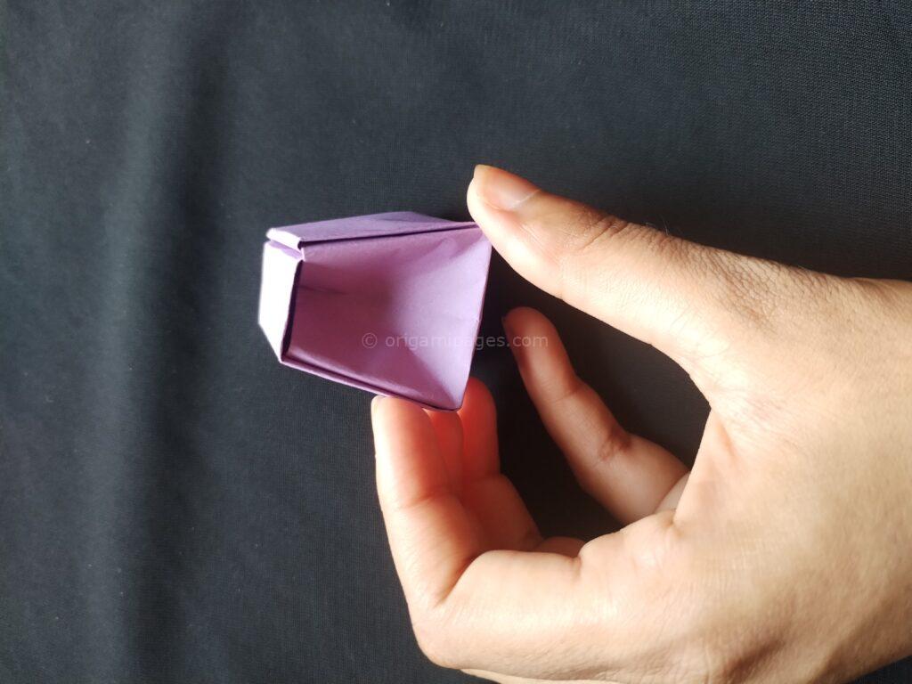 Origami school bag step: 7f