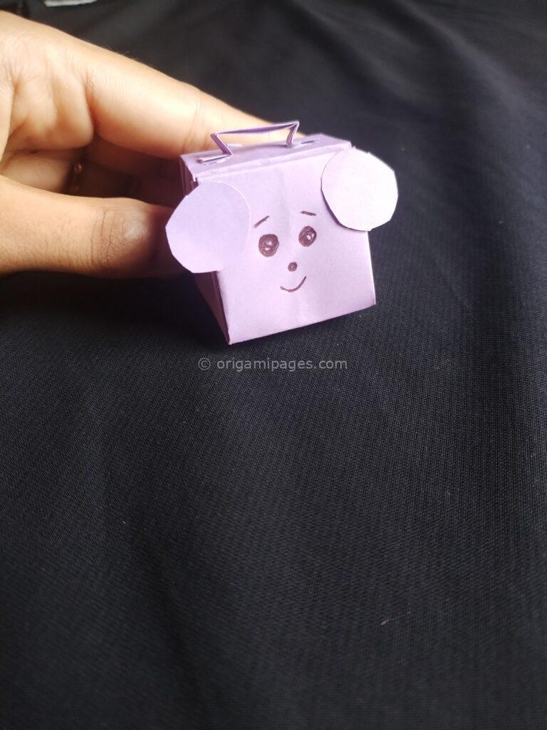 Origami school bag step: 9a