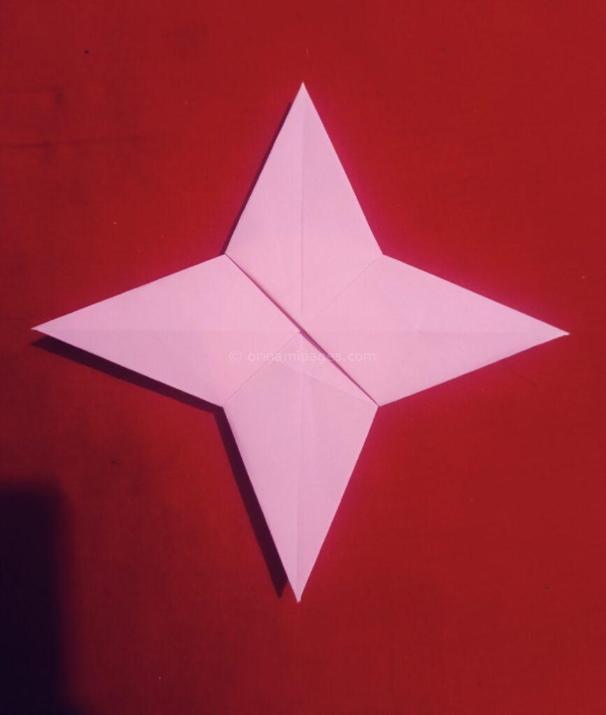 Origami 4 Pointed Star Step: 10a
