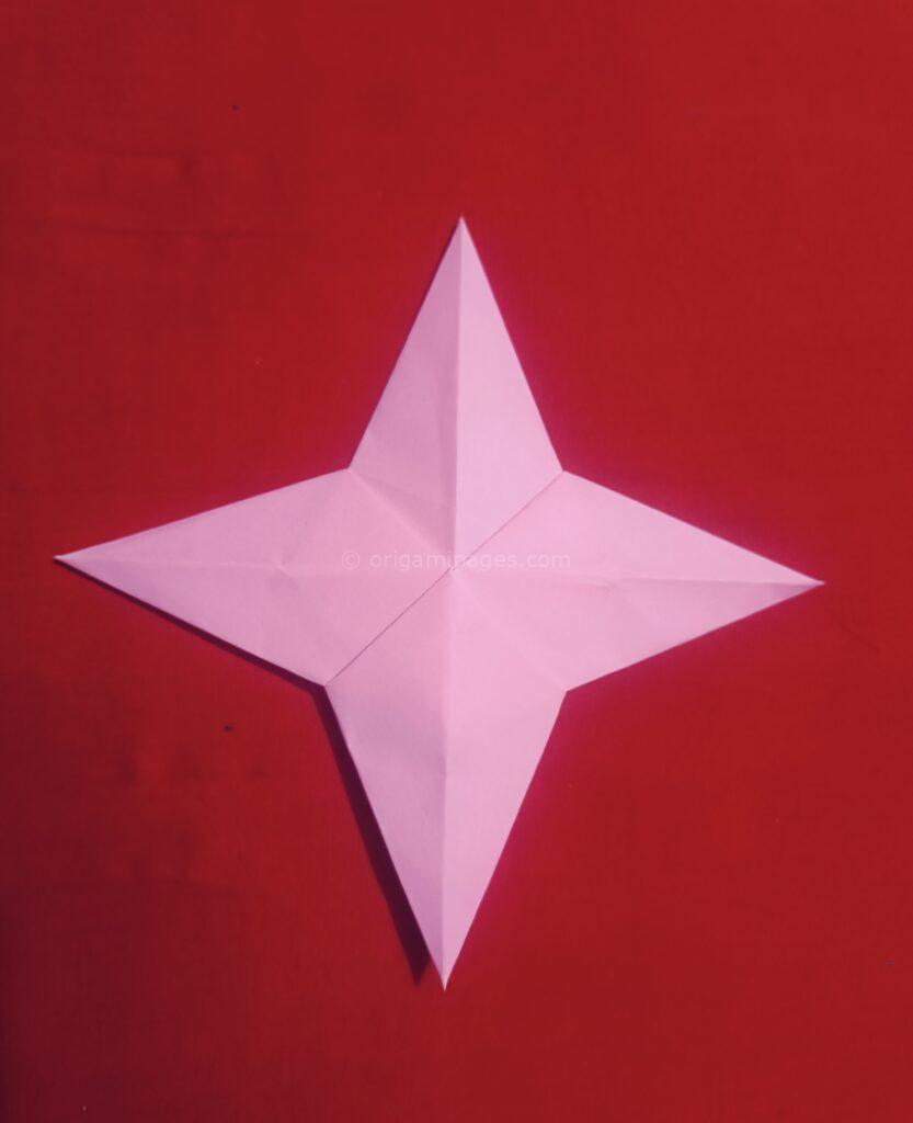 Origami 4 Pointed Star Step: 10b