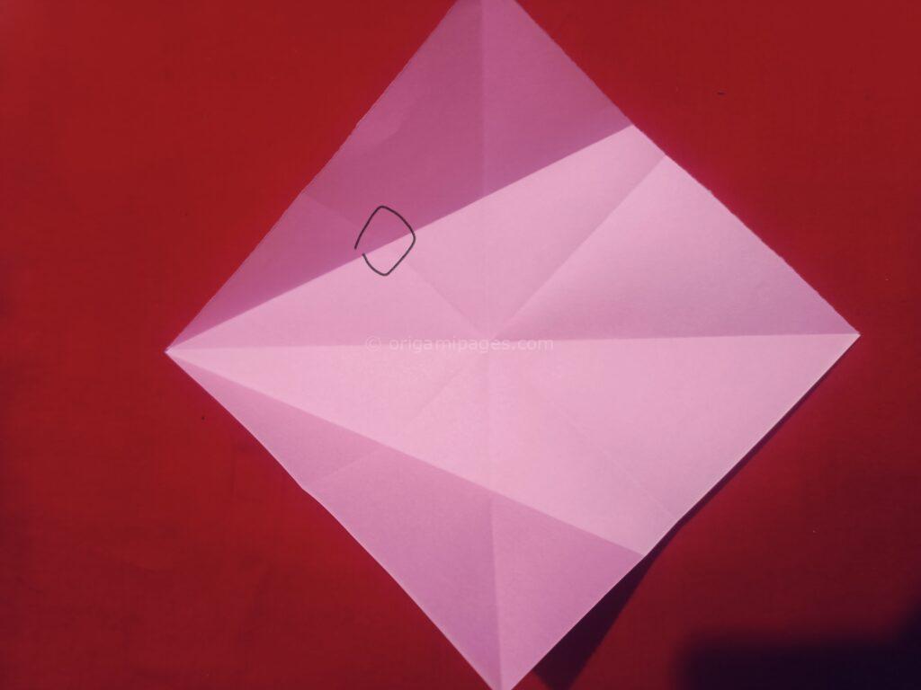 Origami 4 Pointed Star Step: 5a