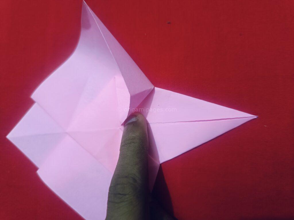 Origami 4 Pointed Star Step: 9a