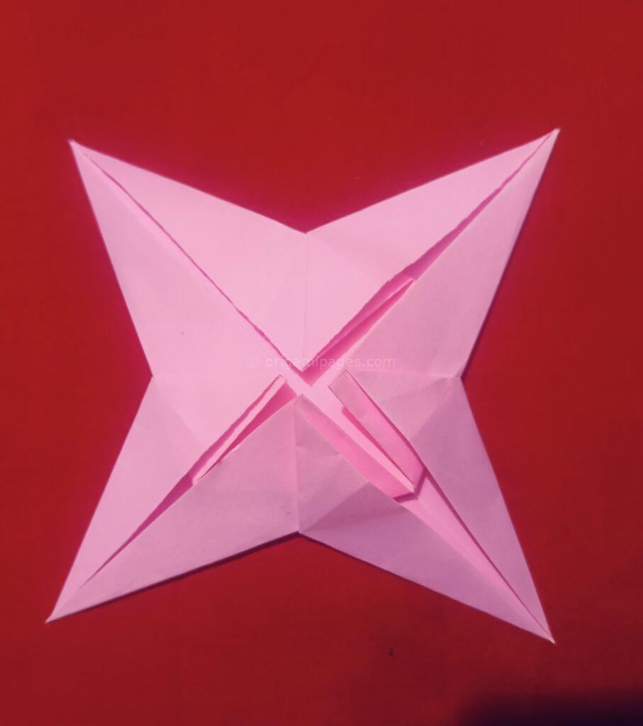 Origami 4 Pointed Star Step: 9d