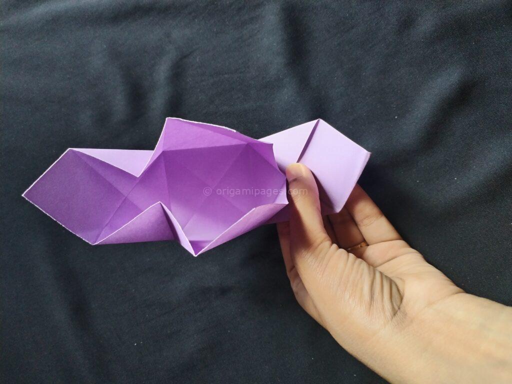 origami square box step: 6a
