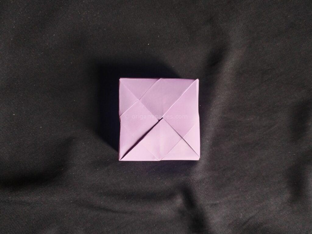 origami square box step: 8a