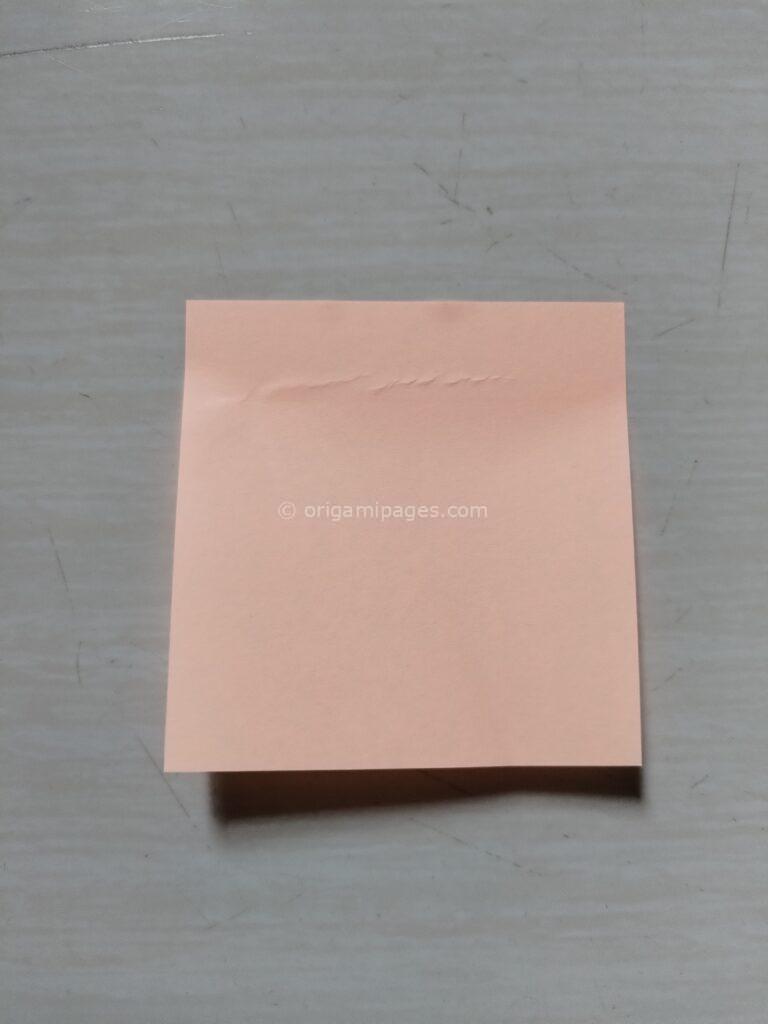 Sticky Note Origami Crane Step : 1