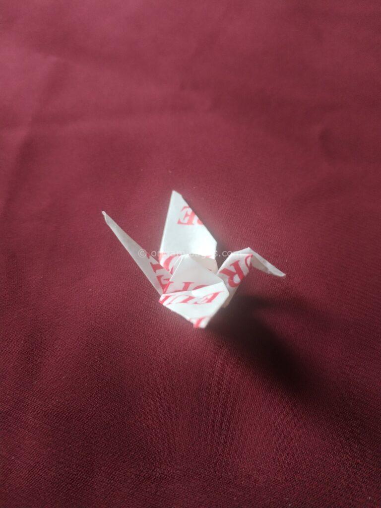 Gum Wrapper Origami Crane Step: 10