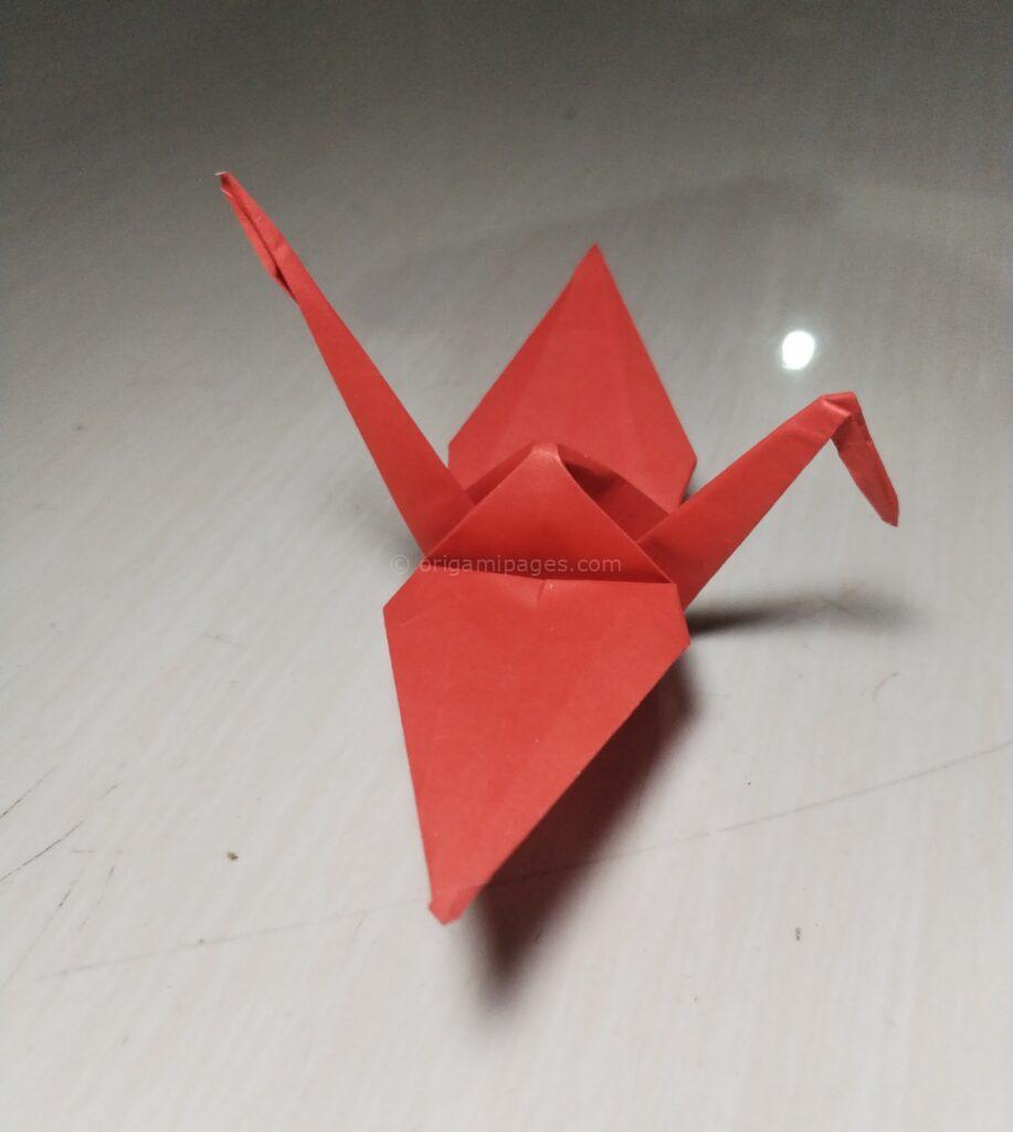 origami crane step 10 paper fold