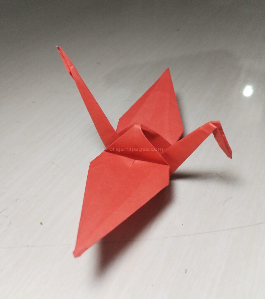 origami crane step 10-1 paper fold