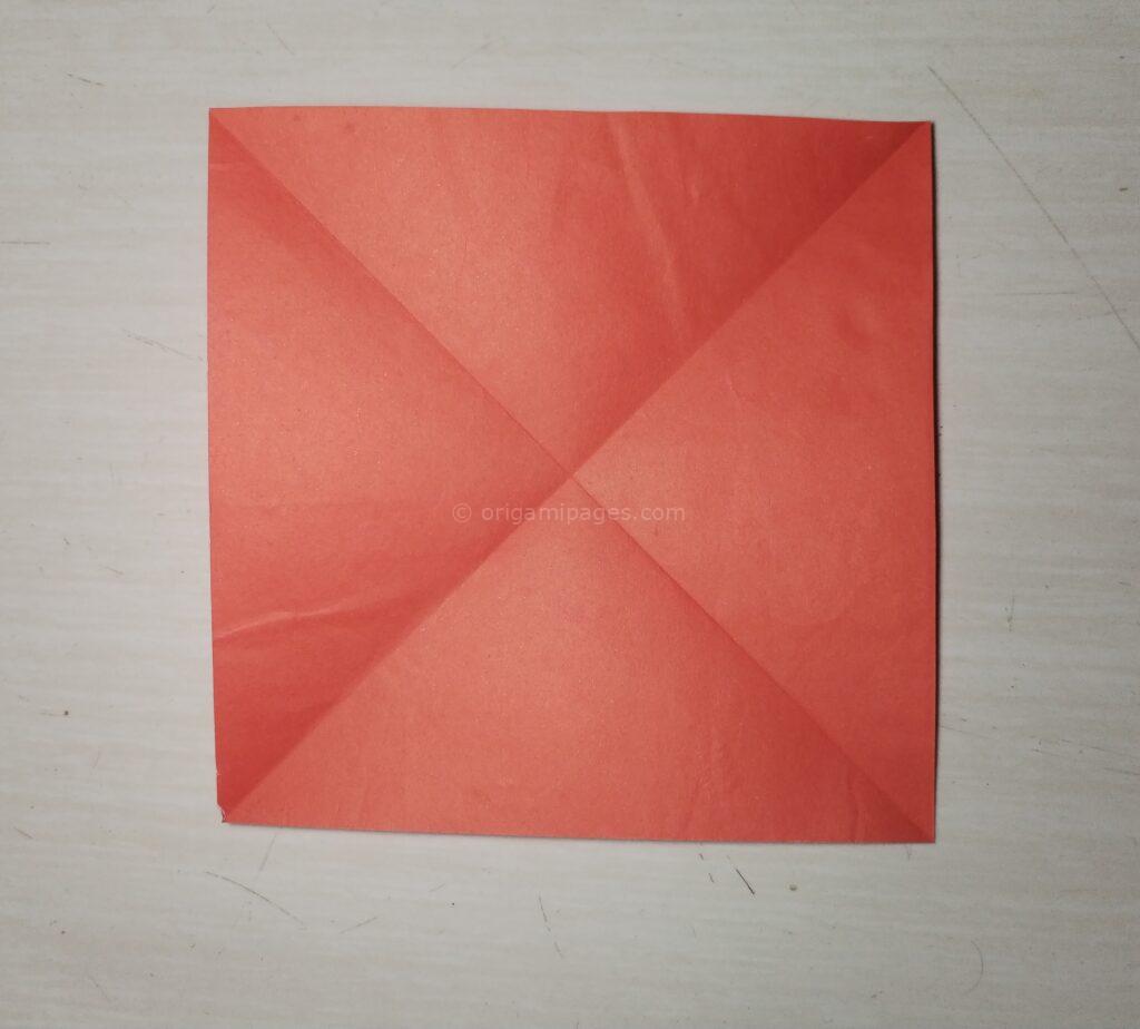 origami crane step 2-4 paper fold