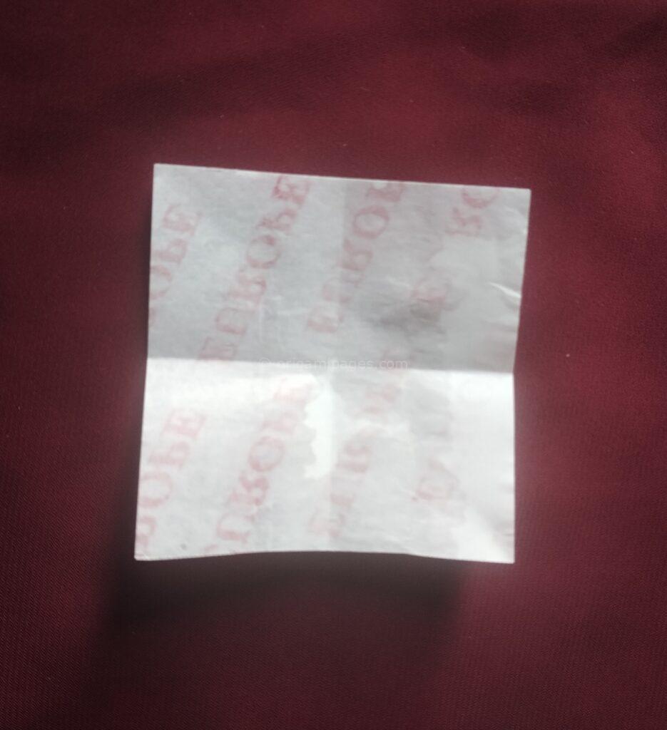 Gum Wrapper Origami Crane Step: 2-d