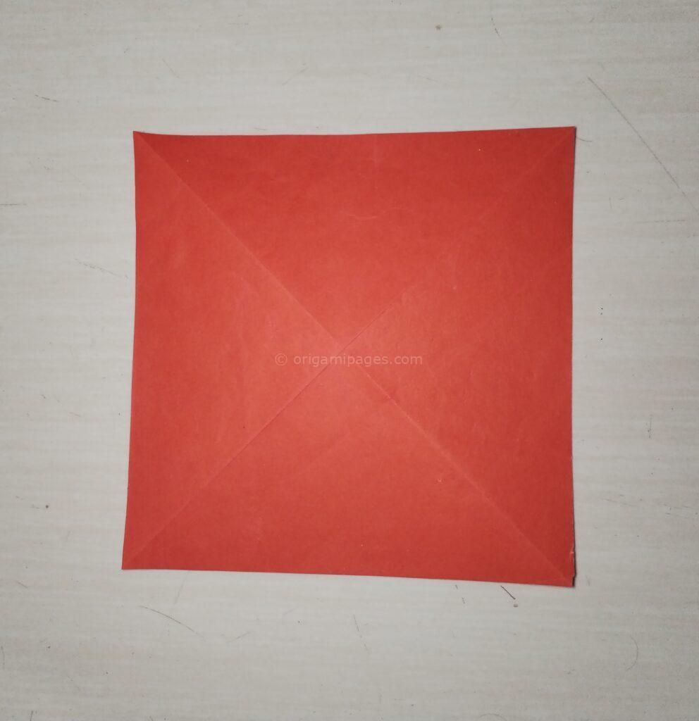 origami crane step 3 paper fold