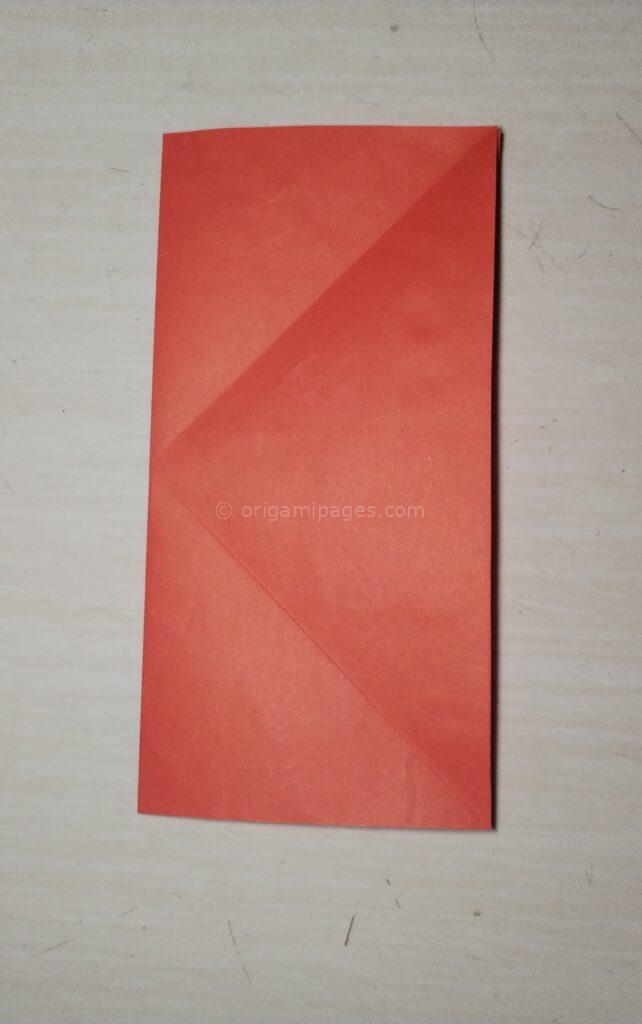 origami crane step 3-1 paper fold