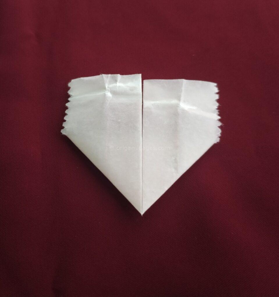 Gum Wrapper Origami Heart Step: 3-b