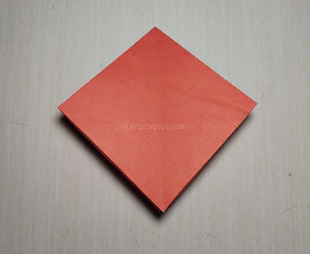 origami crane step 4-1 paper fold