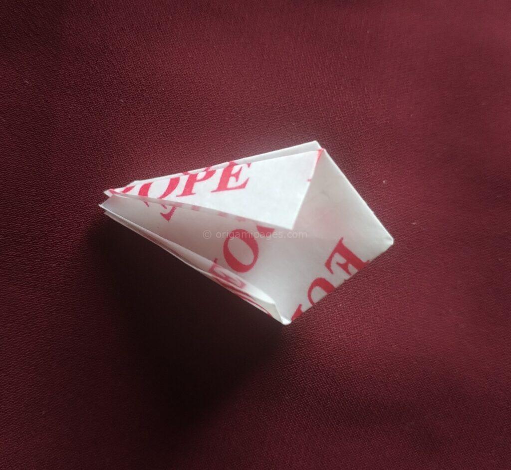 Gum Wrapper Origami Crane Step: 4-c