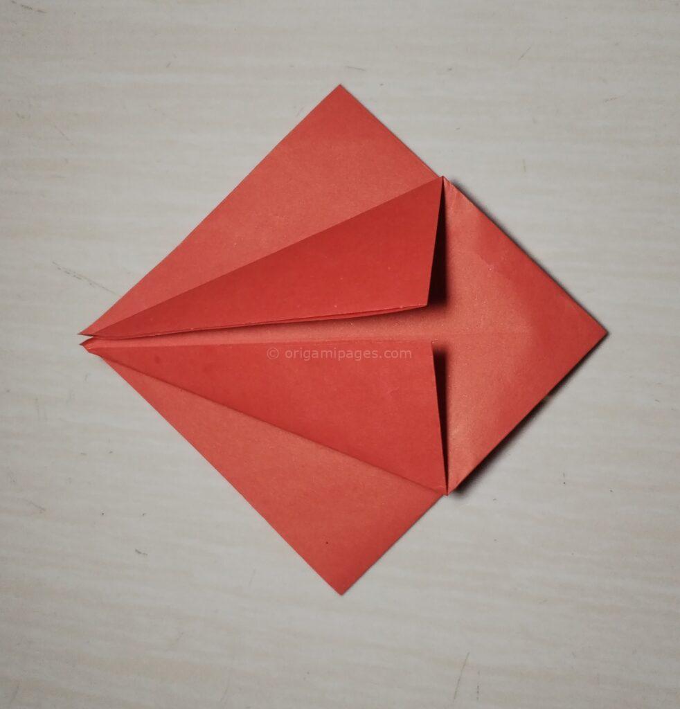 origami crane step 4-2 paper fold