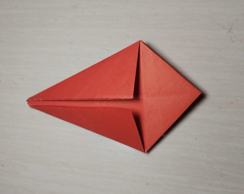 origami crane step 4-3 paper fold