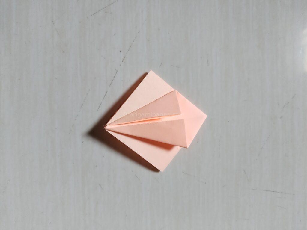Sticky Note Origami Crane Step : 4-d