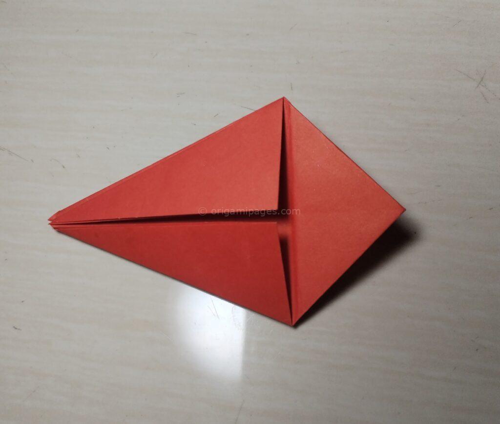 origami crane step 5-1 paper fold