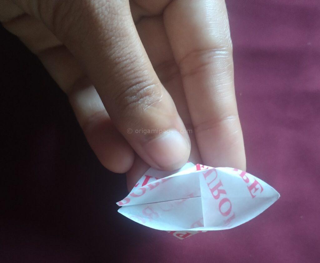 Gum Wrapper Origami Crane Step: 5-c