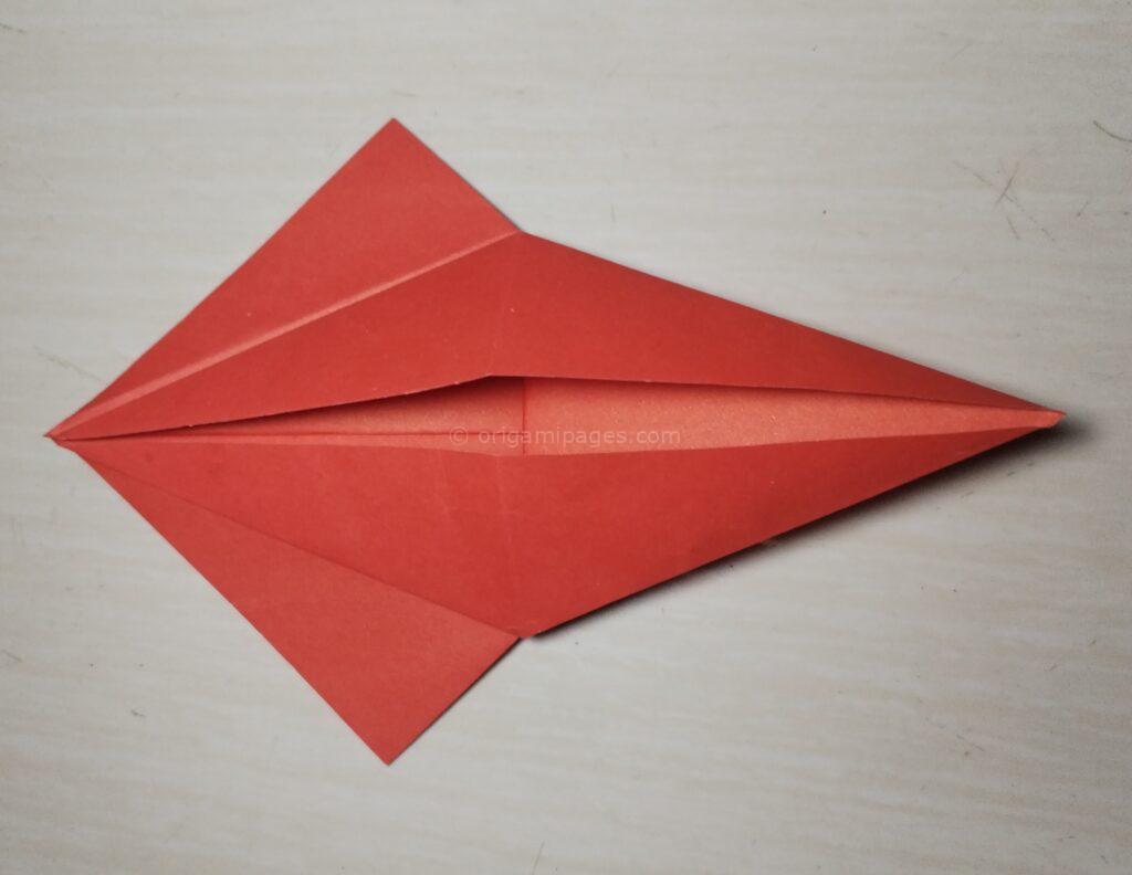 origami crane step 6-1 paper fold